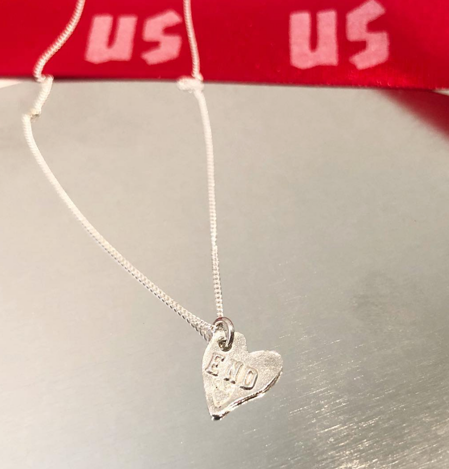 End Heart Necklace - Silver