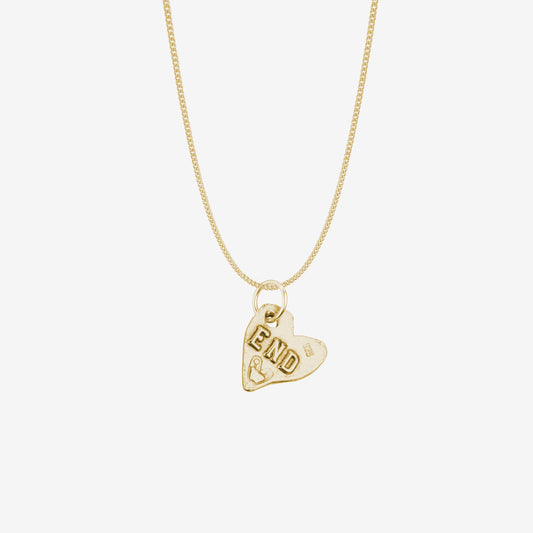 End Heart Necklace - Gold- Wholesale