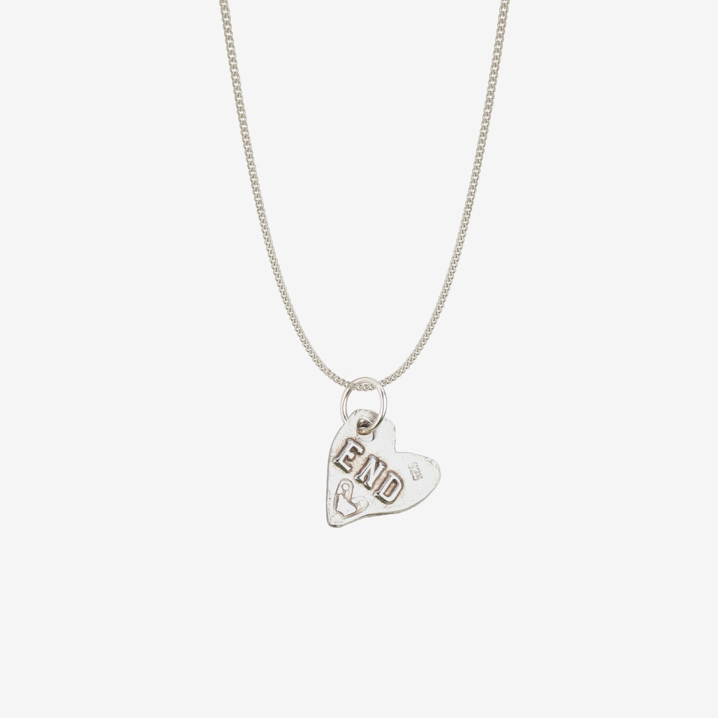 End Heart Necklace - Silver