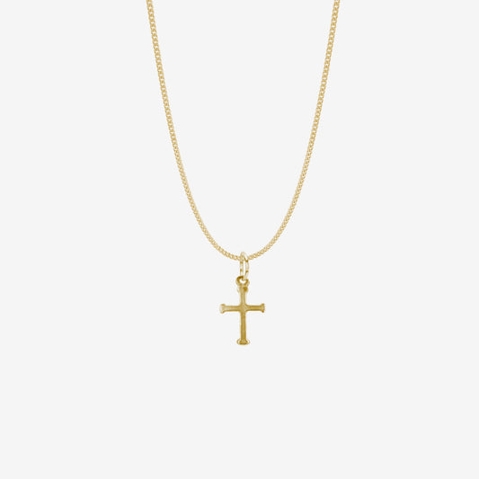 Flat Cross Pendant - Gold