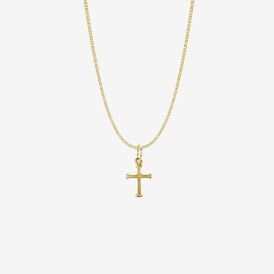 Flat Cross Pendant - Gold- Wholesale