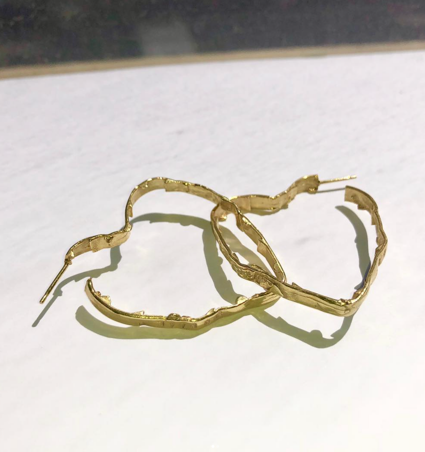 Milk Bottle Heart Hoops - Gold Plated- Wholesale