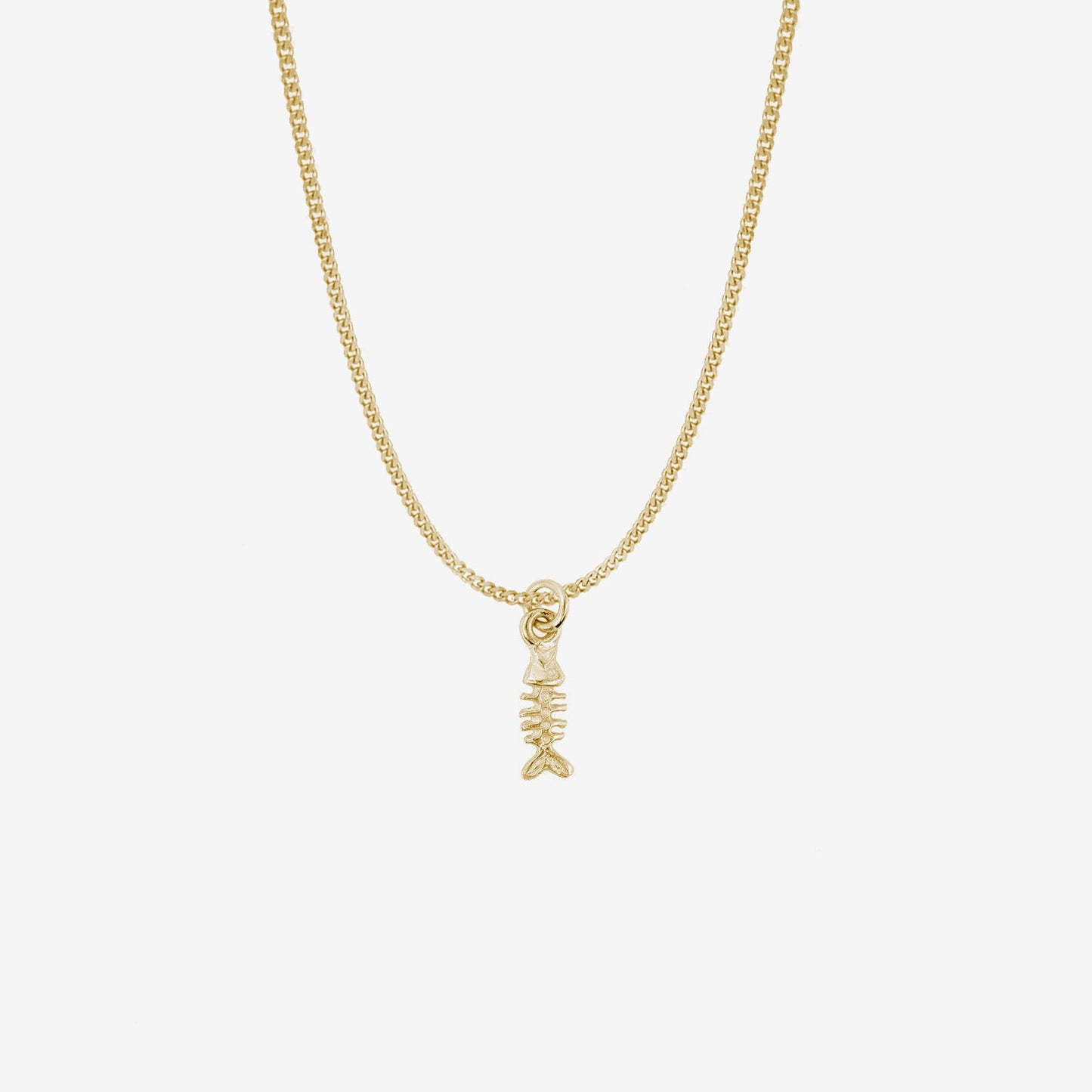 Fish Bone Pendant - Gold- Wholesale