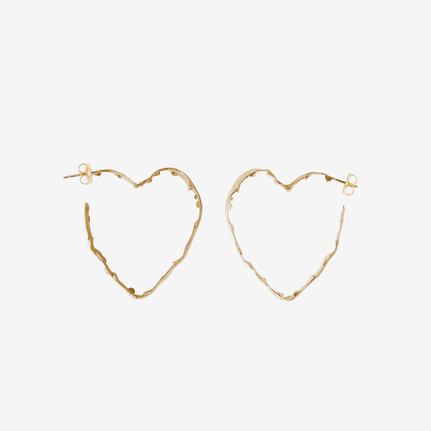 Milk Bottle Heart Hoops - Gold Plated- Wholesale