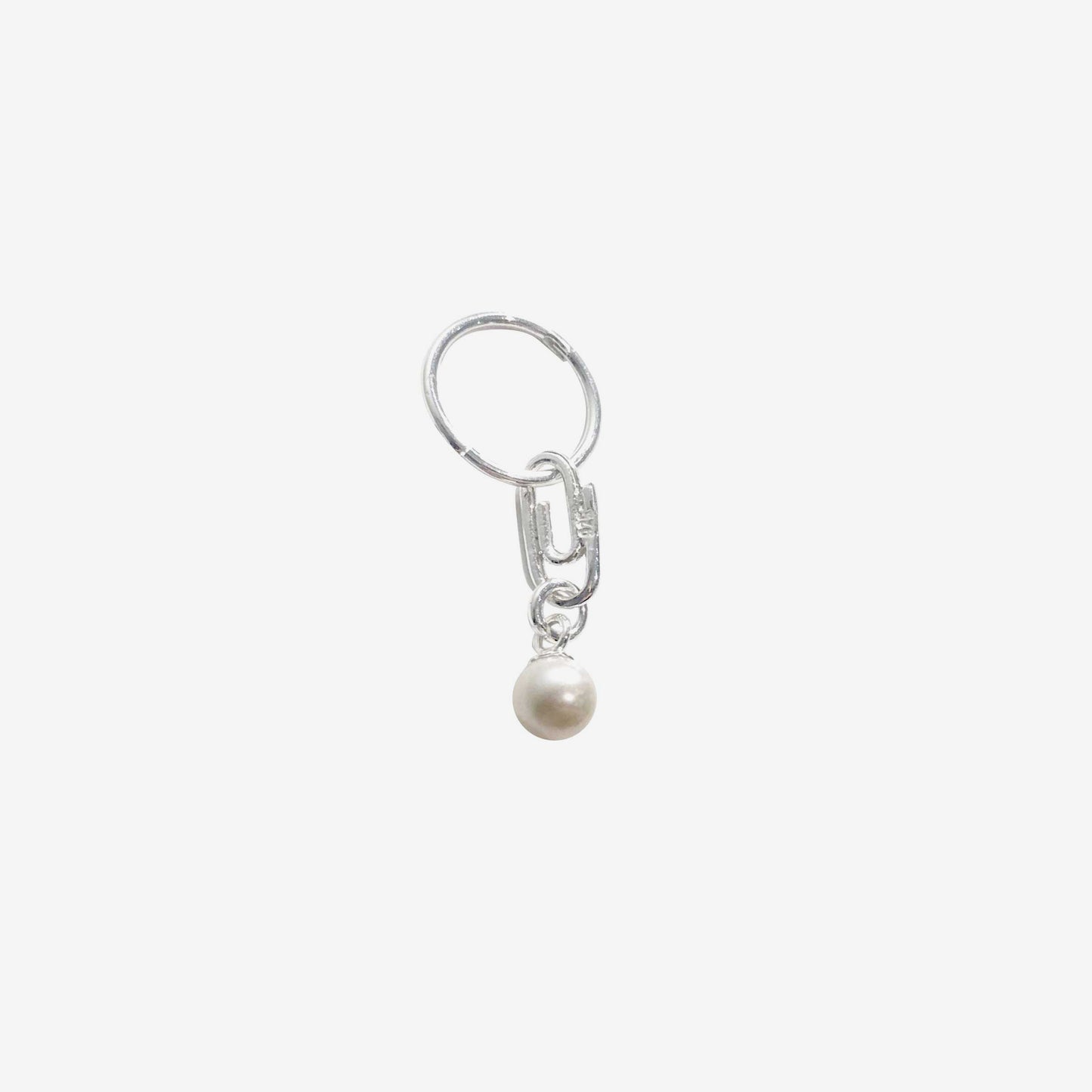 Paperclip Pearl Sleeper - Silver