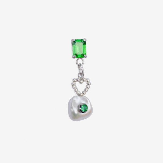 Polly Pearl Earring - Green- Wholesale